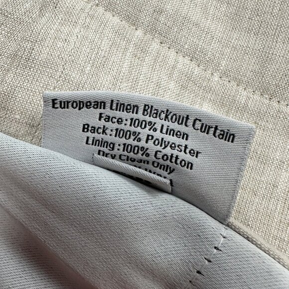 Quince Flax European Linen Curtain Panel Blackout 48x96" Room Darkening - Single - Picture 6 of 6